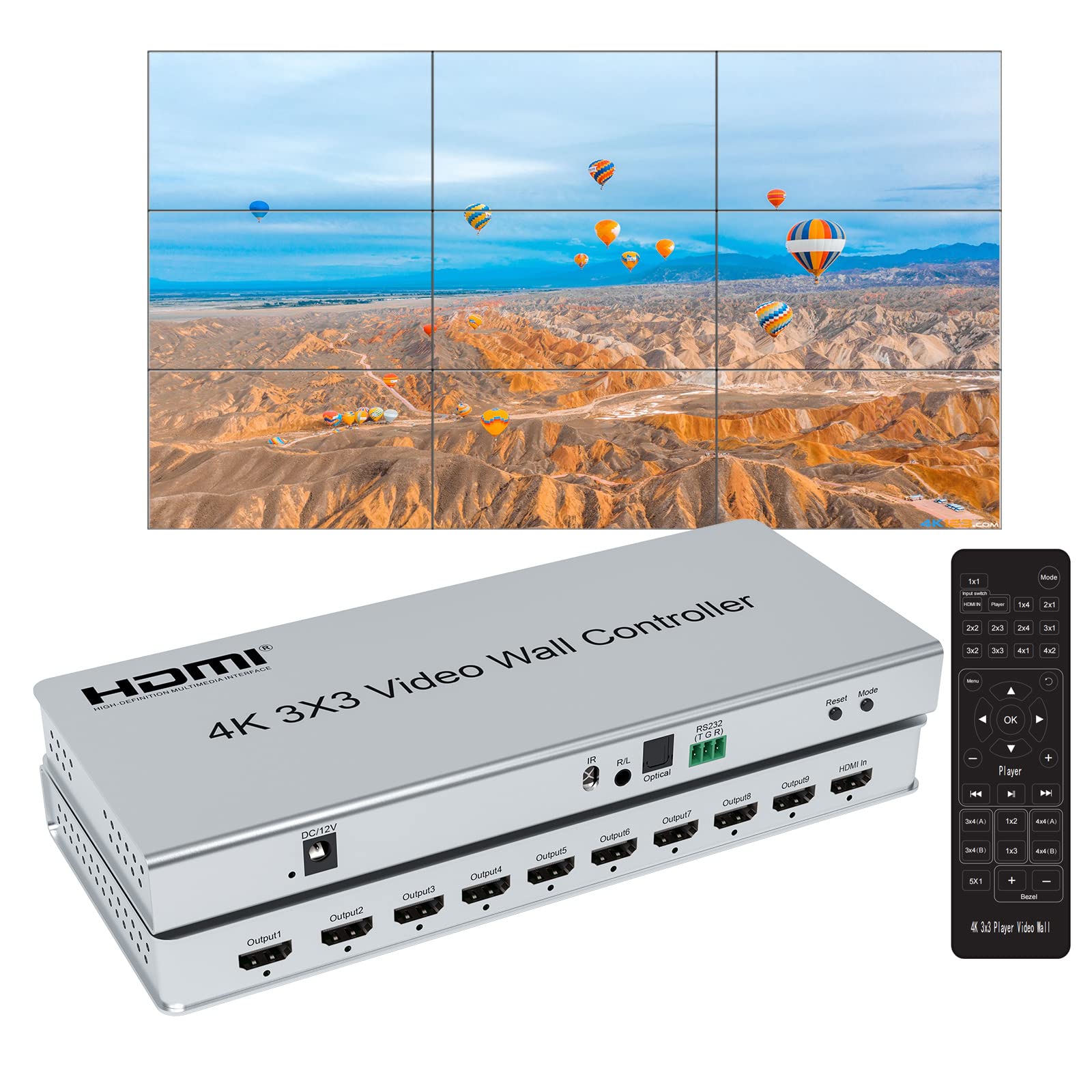 Amazon.com: 4K 3x3 Video Wall Controller, 9 Channel HDMI 1.4